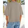 ZESICA Women’s Casual Short Sleeve Sweaters 2026 Summer Oversized Crewneck Soft Knit Cropped Tops Trendy Outfits(Khaki)