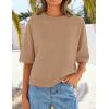 ZESICA Women’s Casual Short Sleeve Sweaters 2026 Summer Oversized Crewneck Soft Knit Cropped Tops Trendy Outfits(Toffee)