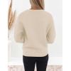 ZESICA Women’s Crew Neck Long Lantern Sleeve Fall 2026 Casual Loose Ribbed Knit Solid Soft Pullover Sweater Tops(Apricot)