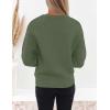 ZESICA Women’s Crew Neck Long Lantern Sleeve Fall 2026 Casual Loose Ribbed Knit Solid Soft Pullover Sweater Tops(Armygreen)