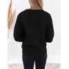 ZESICA Women’s Crew Neck Long Lantern Sleeve Fall 2026 Casual Loose Ribbed Knit Solid Soft Pullover Sweater Tops(Black)