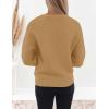 ZESICA Women’s Crew Neck Long Lantern Sleeve Fall 2026 Casual Loose Ribbed Knit Solid Soft Pullover Sweater Tops(Camel)
