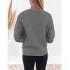 ZESICA Women’s Crew Neck Long Lantern Sleeve Fall 2026 Casual Loose Ribbed Knit Solid Soft Pullover Sweater Tops(Darkgrey)