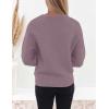 ZESICA Women’s Crew Neck Long Lantern Sleeve Fall 2026 Casual Loose Ribbed Knit Solid Soft Pullover Sweater Tops(Darkviolet)