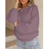 ZESICA Women’s Crew Neck Long Lantern Sleeve Fall 2026 Casual Loose Ribbed Knit Solid Soft Pullover Sweater Tops(Darkviolet)