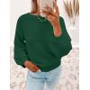 ZESICA Women’s Crew Neck Long Lantern Sleeve Fall 2026 Casual Loose Ribbed Knit Solid Soft Pullover Sweater Tops(Forestgreen)