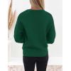 ZESICA Women’s Crew Neck Long Lantern Sleeve Fall 2026 Casual Loose Ribbed Knit Solid Soft Pullover Sweater Tops(Forestgreen)