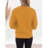 ZESICA Women’s Crew Neck Long Lantern Sleeve Fall 2026 Casual Loose Ribbed Knit Solid Soft Pullover Sweater Tops(Ginger)