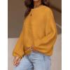 ZESICA Women’s Crew Neck Long Lantern Sleeve Fall 2026 Casual Loose Ribbed Knit Solid Soft Pullover Sweater Tops(Ginger)