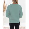 ZESICA Women’s Crew Neck Long Lantern Sleeve Fall 2026 Casual Loose Ribbed Knit Solid Soft Pullover Sweater Tops(Lake)