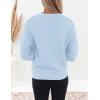 ZESICA Women’s Crew Neck Long Lantern Sleeve Fall 2026 Casual Loose Ribbed Knit Solid Soft Pullover Sweater Tops(Lightblue)