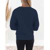 ZESICA Women’s Crew Neck Long Lantern Sleeve Fall 2026 Casual Loose Ribbed Knit Solid Soft Pullover Sweater Tops(Navy)