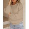 ZESICA Women’s Crew Neck Long Lantern Sleeve Fall 2026 Casual Loose Ribbed Knit Solid Soft Pullover Sweater Tops(Oatmeal)
