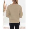 ZESICA Women’s Crew Neck Long Lantern Sleeve Fall 2026 Casual Loose Ribbed Knit Solid Soft Pullover Sweater Tops(Oatmeal)
