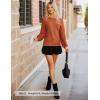 ZESICA Women’s Crew Neck Long Lantern Sleeve Fall 2026 Casual Loose Ribbed Knit Solid Soft Pullover Sweater Tops(Orange)