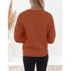 ZESICA Women’s Crew Neck Long Lantern Sleeve Fall 2026 Casual Loose Ribbed Knit Solid Soft Pullover Sweater Tops(Orange)
