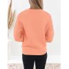 ZESICA Women’s Crew Neck Long Lantern Sleeve Fall 2026 Casual Loose Ribbed Knit Solid Soft Pullover Sweater Tops(Peach)