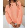 ZESICA Women’s Crew Neck Long Lantern Sleeve Fall 2026 Casual Loose Ribbed Knit Solid Soft Pullover Sweater Tops(Peach)