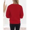ZESICA Women’s Crew Neck Long Lantern Sleeve Fall 2026 Casual Loose Ribbed Knit Solid Soft Pullover Sweater Tops(Red)
