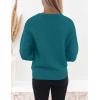 ZESICA Women’s Crew Neck Long Lantern Sleeve Fall 2026 Casual Loose Ribbed Knit Solid Soft Pullover Sweater Tops(Teal)