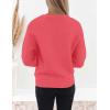 ZESICA Women’s Crew Neck Long Lantern Sleeve Fall 2026 Casual Loose Ribbed Knit Solid Soft Pullover Sweater Tops(Watermelon)