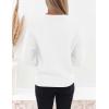 ZESICA Women’s Crew Neck Long Lantern Sleeve Fall 2026 Casual Loose Ribbed Knit Solid Soft Pullover Sweater Tops(White)