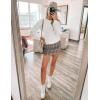 ZESICA Women’s Crew Neck Long Lantern Sleeve Fall 2026 Casual Loose Ribbed Knit Solid Soft Pullover Sweater Tops(White)