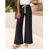 ZESICA Womens Drawstring High Waist Jeans Loose Fit Wide Leg Straight Baggy Trendy Denim Pants with Pockets(Black)