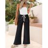 ZESICA Womens Drawstring High Waist Jeans Loose Fit Wide Leg Straight Baggy Trendy Denim Pants with Pockets(Black)