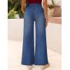 ZESICA Womens Drawstring High Waist Jeans Loose Fit Wide Leg Straight Baggy Trendy Denim Pants with Pockets(Dustyblue)