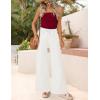 ZESICA Womens Drawstring High Waist Jeans Loose Fit Wide Leg Straight Baggy Trendy Denim Pants with Pockets(White)