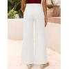 ZESICA Womens Drawstring High Waist Jeans Loose Fit Wide Leg Straight Baggy Trendy Denim Pants with Pockets(White)