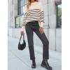 ZESICA Women’s Fall 2026 Casual Long Sleeve Crew Neck Side Slit Oversized Ribbed Knit Pullover Sweater Tops(Apricotstripe)