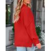 ZESICA Women’s Fall 2026 Casual Long Sleeve Crew Neck Side Slit Oversized Ribbed Knit Pullover Sweater Tops(Firered)
