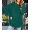 ZESICA Women’s Fall 2026 Casual Long Sleeve Crew Neck Side Slit Oversized Ribbed Knit Pullover Sweater Tops(Forestgreen)