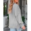 ZESICA Women’s Fall 2026 Casual Long Sleeve Crew Neck Side Slit Oversized Ribbed Knit Pullover Sweater Tops(Grey)