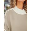 ZESICA Women’s Fall 2026 Casual Long Sleeve Crew Neck Side Slit Oversized Ribbed Knit Pullover Sweater Tops(Greyapricot)