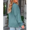 ZESICA Women’s Fall 2026 Casual Long Sleeve Crew Neck Side Slit Oversized Ribbed Knit Pullover Sweater Tops(Lake)
