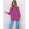ZESICA Women’s Fall 2026 Casual Long Sleeve Crew Neck Side Slit Oversized Ribbed Knit Pullover Sweater Tops(Lilac)