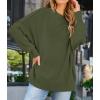 ZESICA Women’s Fall 2026 Casual Long Sleeve Crew Neck Side Slit Oversized Ribbed Knit Pullover Sweater Tops(Olive)