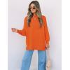 ZESICA Women’s Fall 2026 Casual Long Sleeve Crew Neck Side Slit Oversized Ribbed Knit Pullover Sweater Tops(Orange)