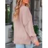 ZESICA Women’s Fall 2026 Casual Long Sleeve Crew Neck Side Slit Oversized Ribbed Knit Pullover Sweater Tops(Pink)