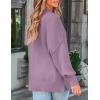 ZESICA Women’s Fall 2026 Casual Long Sleeve Crew Neck Side Slit Oversized Ribbed Knit Pullover Sweater Tops(Purple)