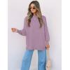 ZESICA Women’s Fall 2026 Casual Long Sleeve Crew Neck Side Slit Oversized Ribbed Knit Pullover Sweater Tops(Purple)