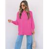 ZESICA Women’s Fall 2026 Casual Long Sleeve Crew Neck Side Slit Oversized Ribbed Knit Pullover Sweater Tops(Rose)