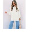 ZESICA Women’s Fall 2026 Casual Long Sleeve Crew Neck Side Slit Oversized Ribbed Knit Pullover Sweater Tops(White)