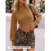 ZESICA Women’s Fall Mock Neck Cropped Sweaters 2026 Long Sleeve Soft Ribbed Knit Pullover Jumper Tops(Camel)