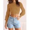 ZESICA Women’s Fall Mock Neck Cropped Sweaters 2026 Long Sleeve Soft Ribbed Knit Pullover Jumper Tops(Camel)