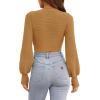 ZESICA Women’s Fall Mock Neck Cropped Sweaters 2026 Long Sleeve Soft Ribbed Knit Pullover Jumper Tops(Camel)