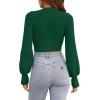 ZESICA Women’s Fall Mock Neck Cropped Sweaters 2026 Long Sleeve Soft Ribbed Knit Pullover Jumper Tops(Darkgreen)